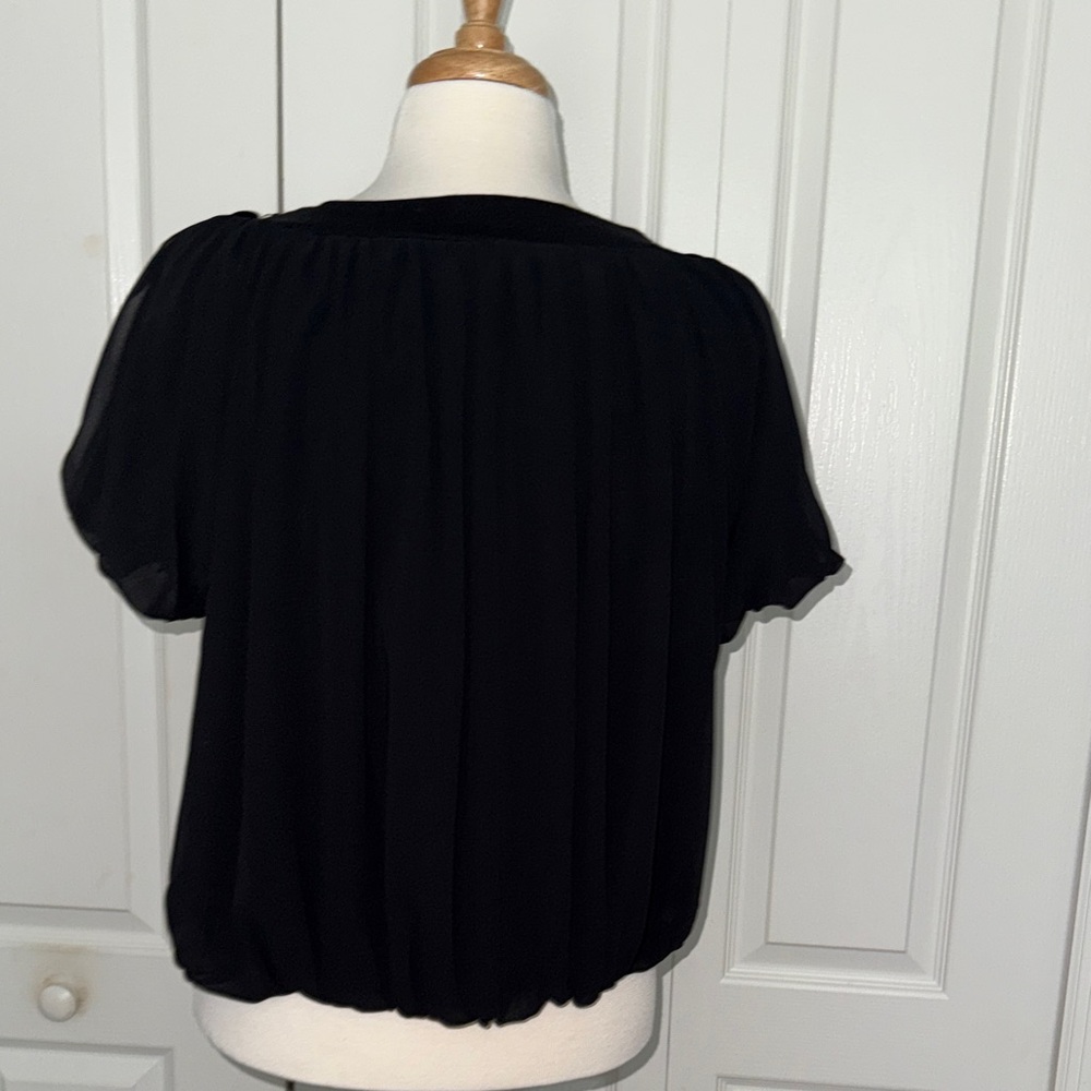 Ann Taylor LOFT Black Open Front Sequined Cardigan – Size Large - Picture 6 of 7